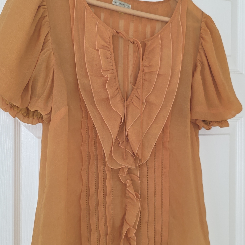 Beautiful Sexy Leifsdottir Blouse with Keyhole Tie Opening. Flowy. Sexy
